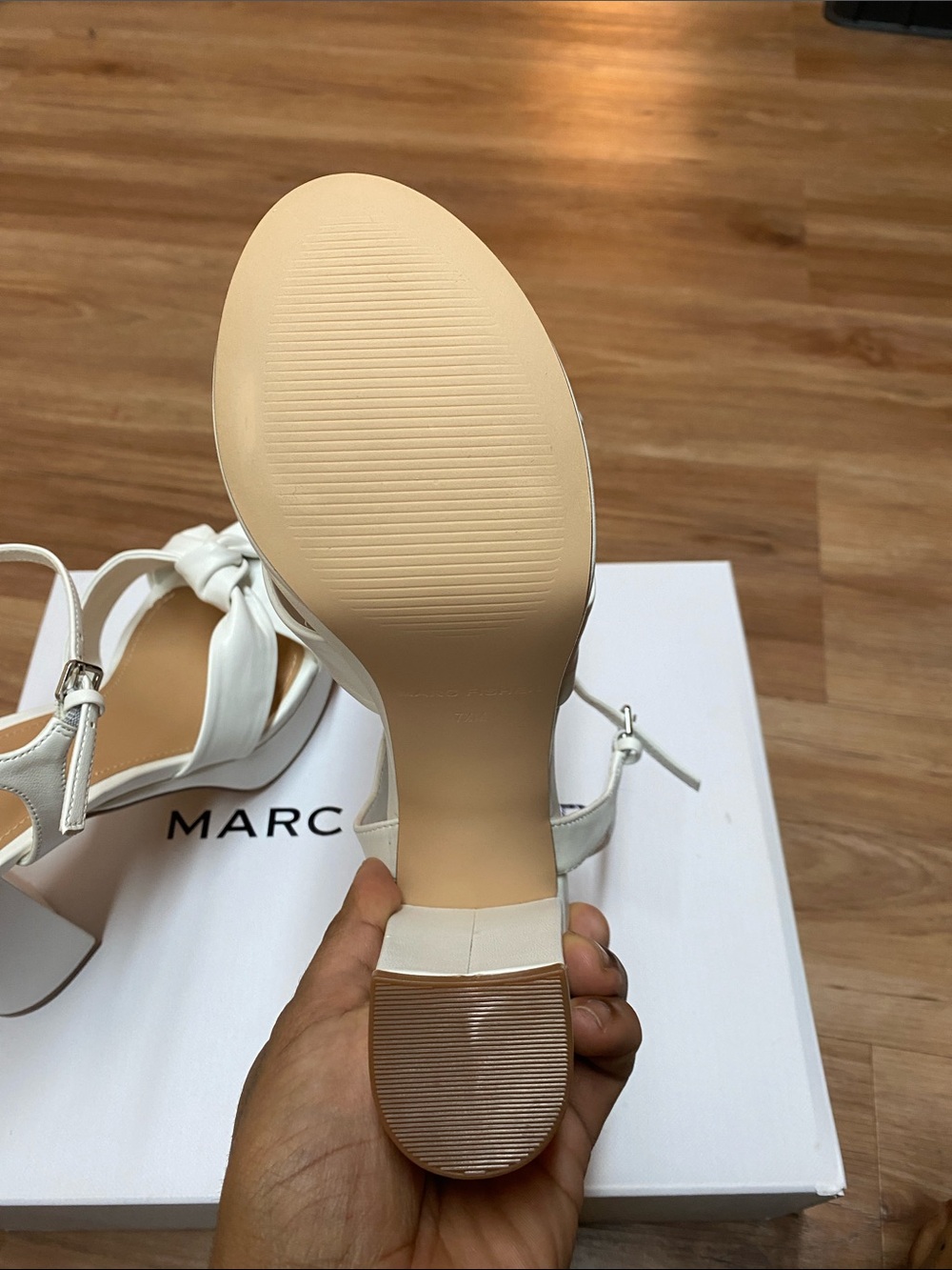 Marc Fisher Women's Deren High Block Heel Platform Sandals “White” Size 7.5M - Picture 7 of 11